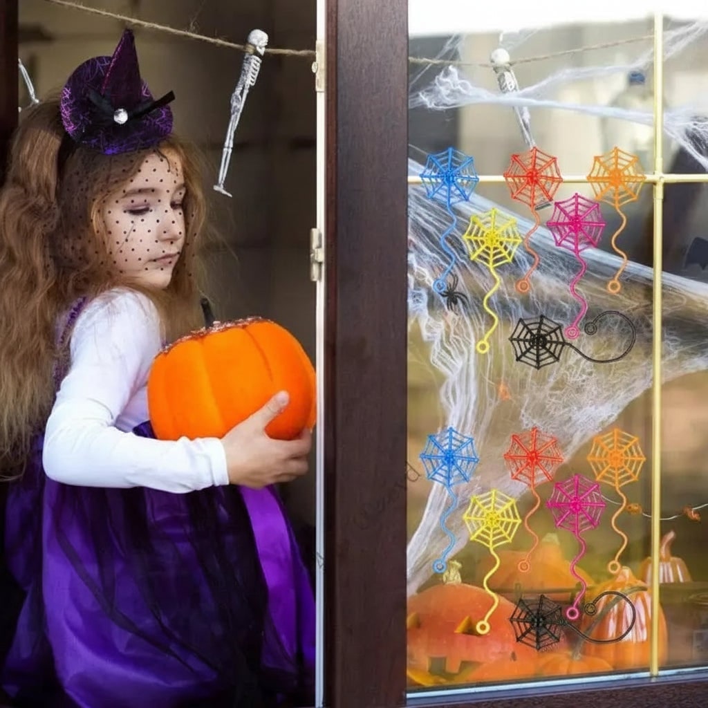 Halloween Sticky Toys Wall Crawler Spider Web Stretchy Spiderweb for Party Decoration