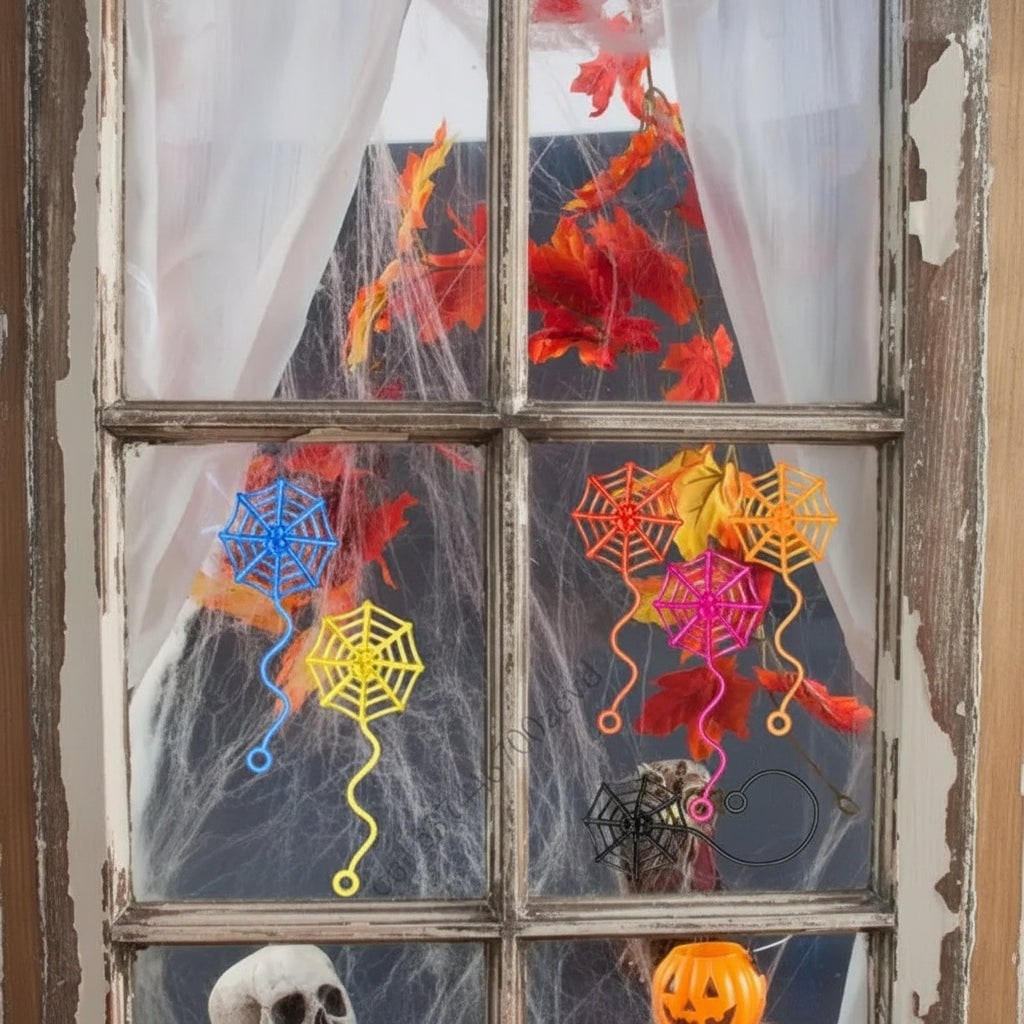 Halloween Sticky Toys Wall Crawler Spider Web Stretchy Spiderweb for Party Decoration
