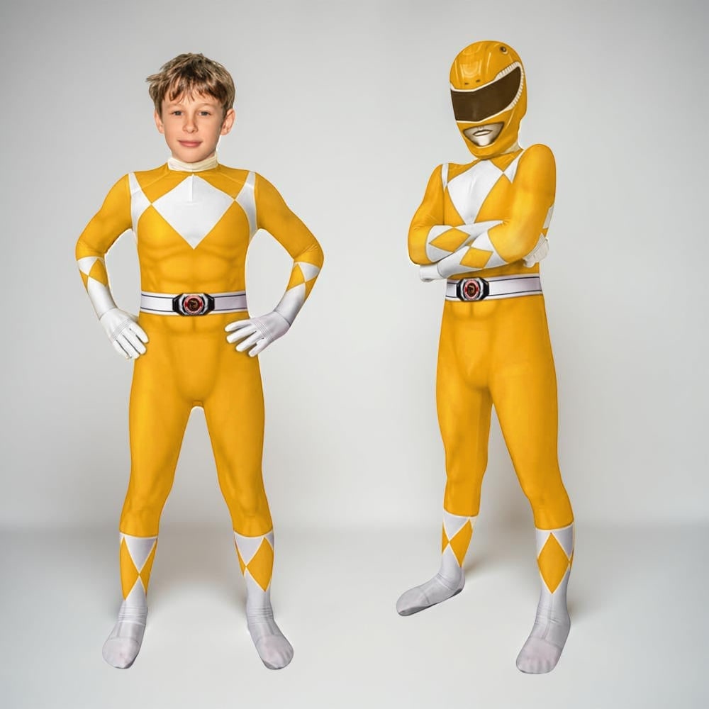Halloween Superhero Park Ranger Costume Jumpsuit with Mask and Gloves for Dress Up Party