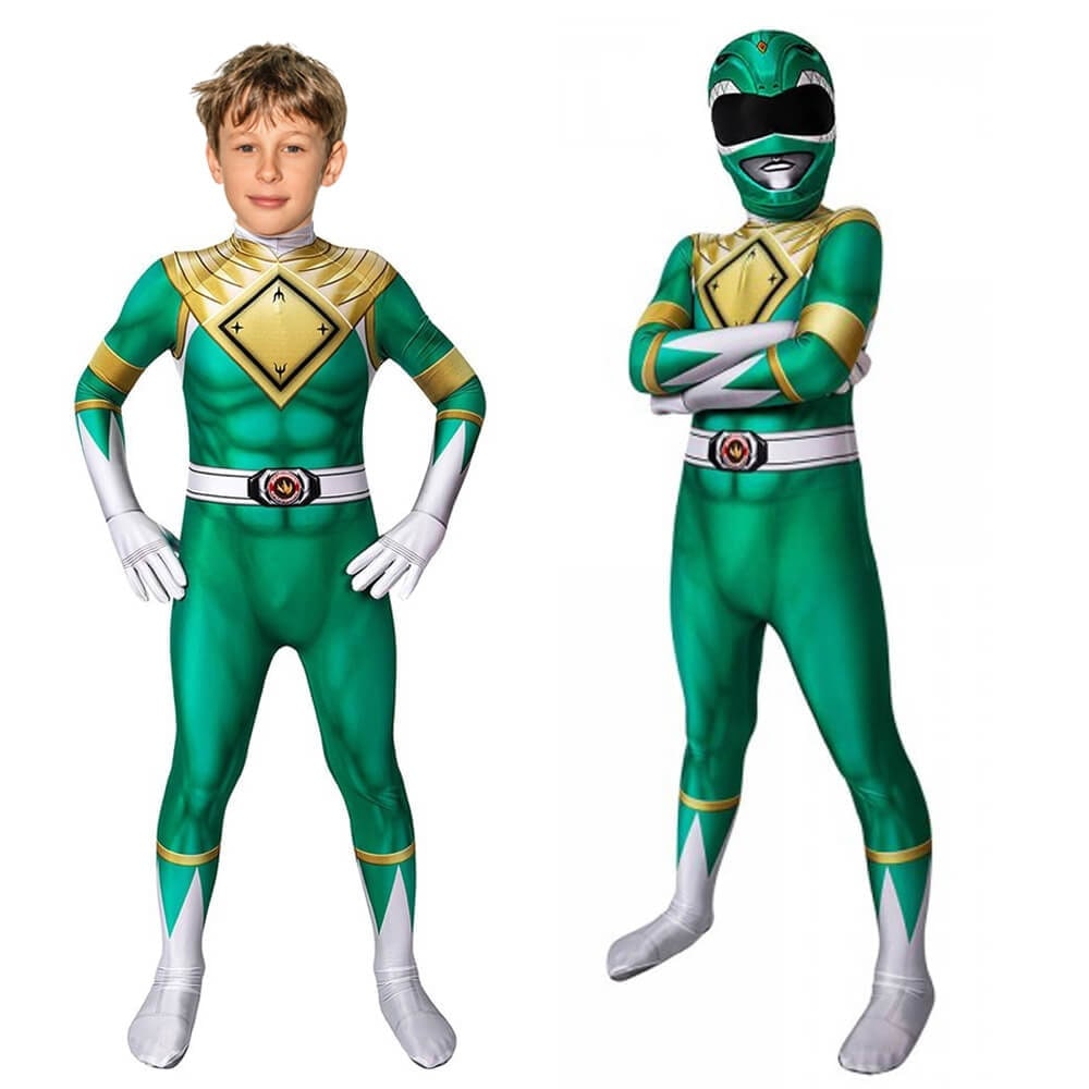 Halloween Superhero Park Ranger Costume Jumpsuit with Mask and Gloves for Dress Up Party