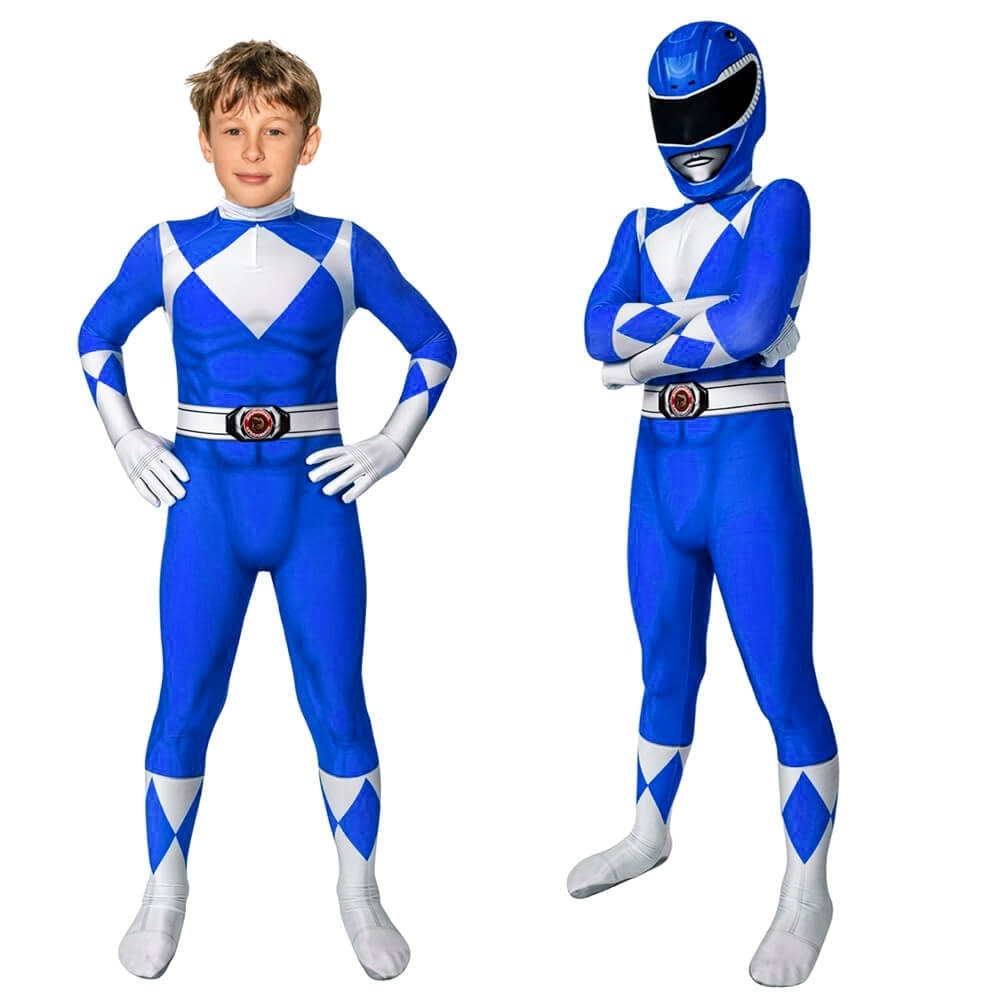 Halloween Superhero Park Ranger Costume Jumpsuit with Mask and Gloves for Dress Up Party