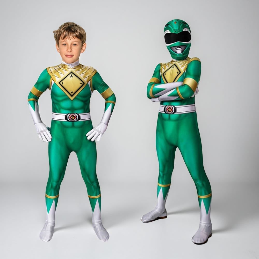 Halloween Superhero Park Ranger Costume Jumpsuit with Mask and Gloves for Dress Up Party