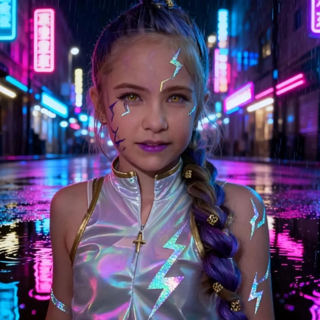 Halloween Temporary Tattoos Rub on with Lightning Bolt Holographic Iridescent Designs 10 Sheets