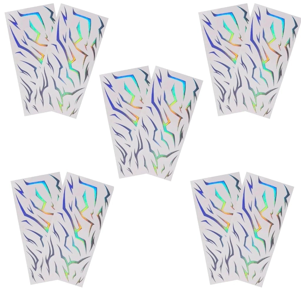 Halloween Temporary Tattoos Rub on with Lightning Bolt Holographic Iridescent Designs 10 Sheets