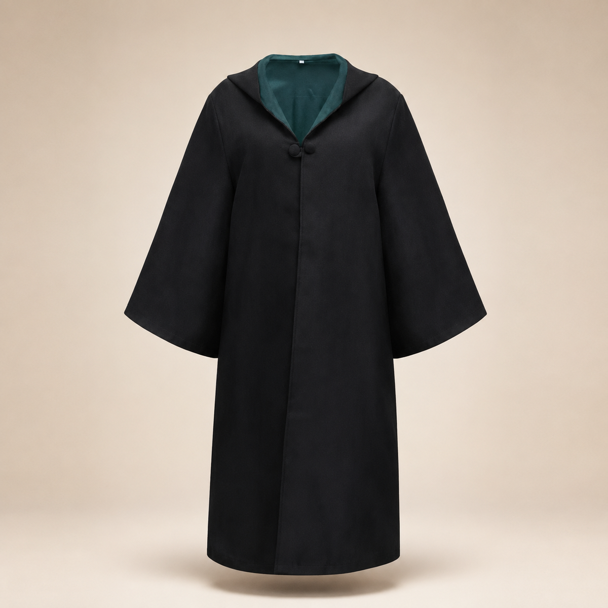 Halloween Wizard Robe Costume with Hood Flared Sleeves and Striped Scarf Cosplay Set