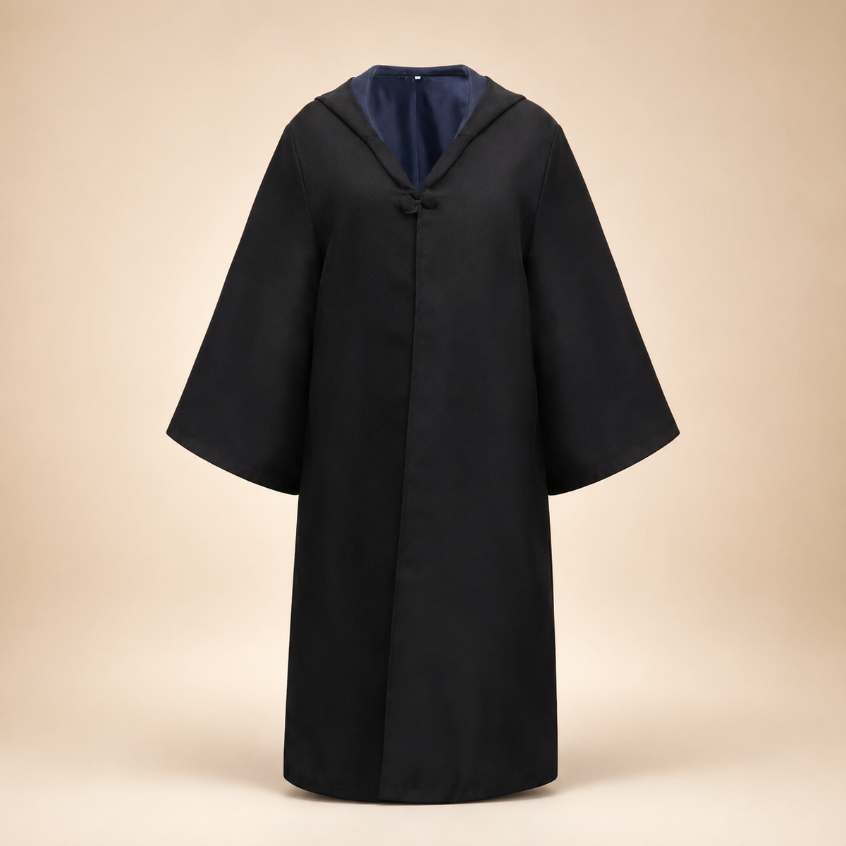 Halloween Wizard Robe Costume with Hood Flared Sleeves and Striped Scarf Cosplay Set