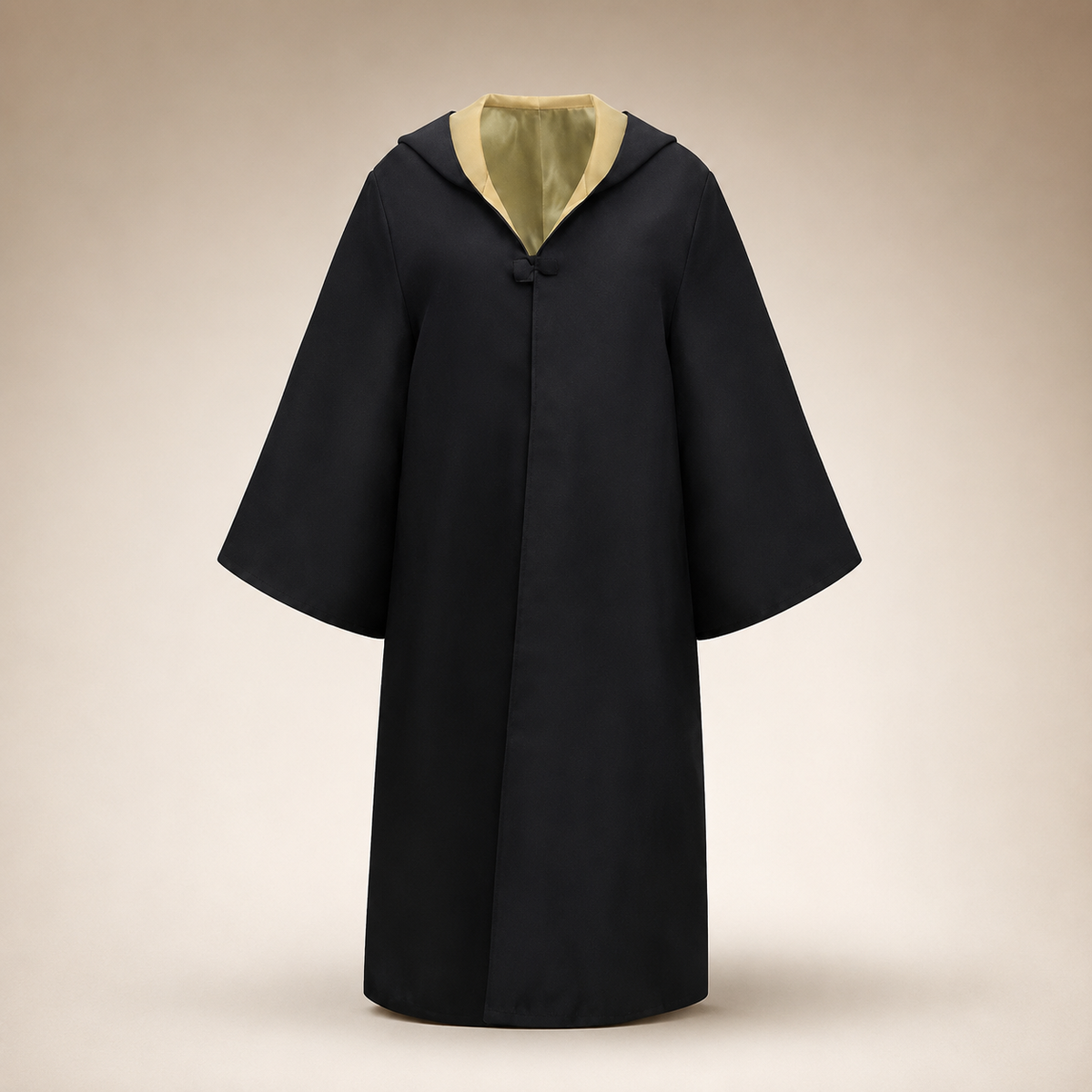 Halloween Wizard Robe Costume with Hood Flared Sleeves and Striped Scarf Cosplay Set