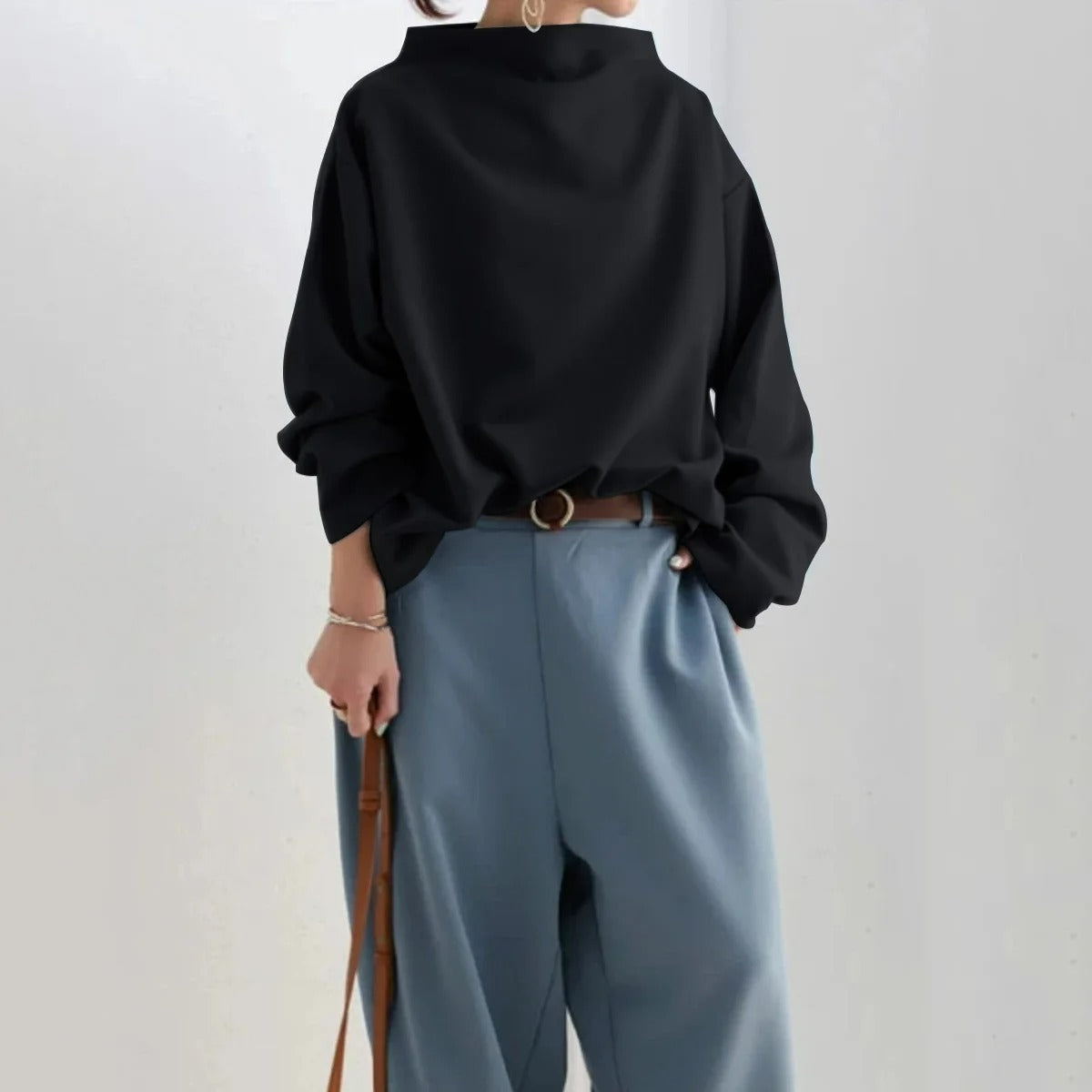 Isabel | Oversized Mock Neck Sweater