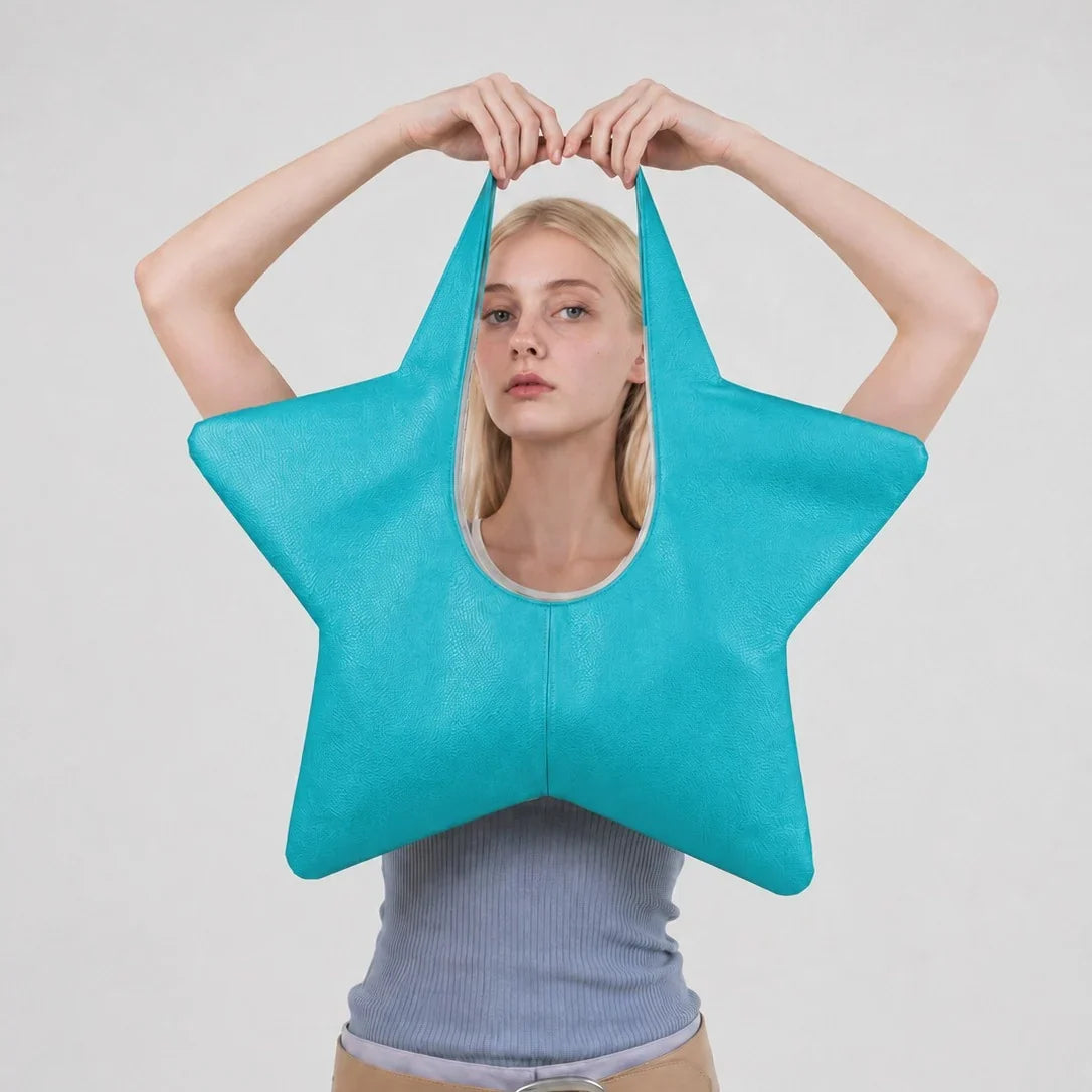 Handbag | Star-Shaped Faux Leather & Spacious Interior