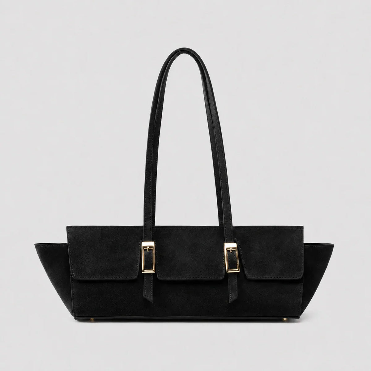 Handbag | Structured Faux Leather & Gold-Tone Hardware