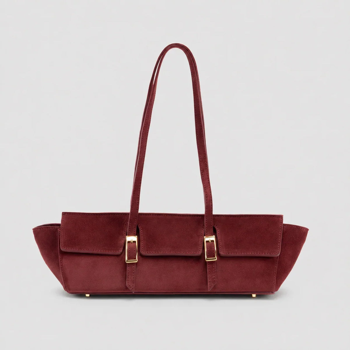 Handbag | Structured Faux Leather & Gold-Tone Hardware