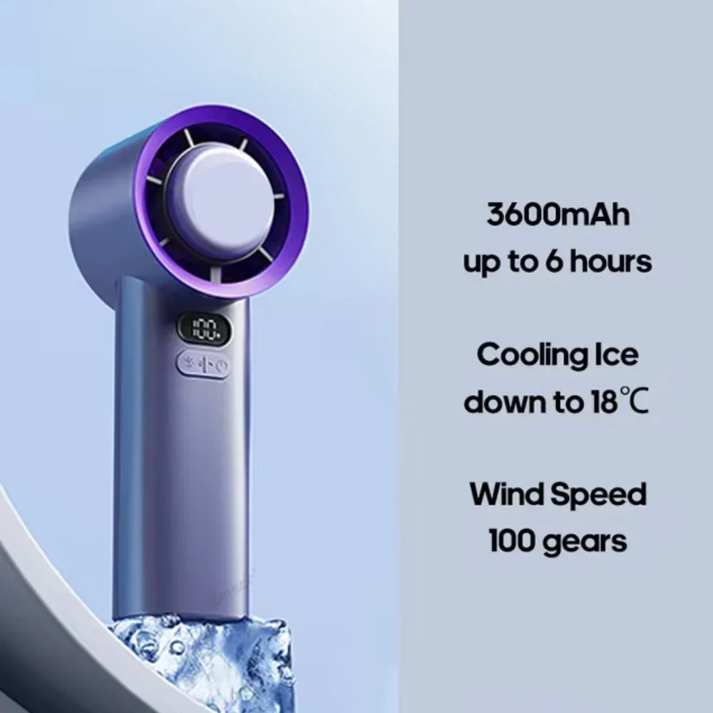 Handheld Fan | USB Rechargeable & Stepless 1-100 Speeds
