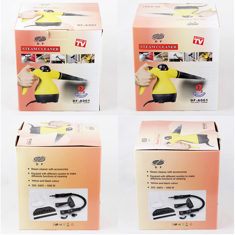 Handheld Portable Rug Steam Cleaner with Pressurized Nozzle and Multi-Surface Attachments