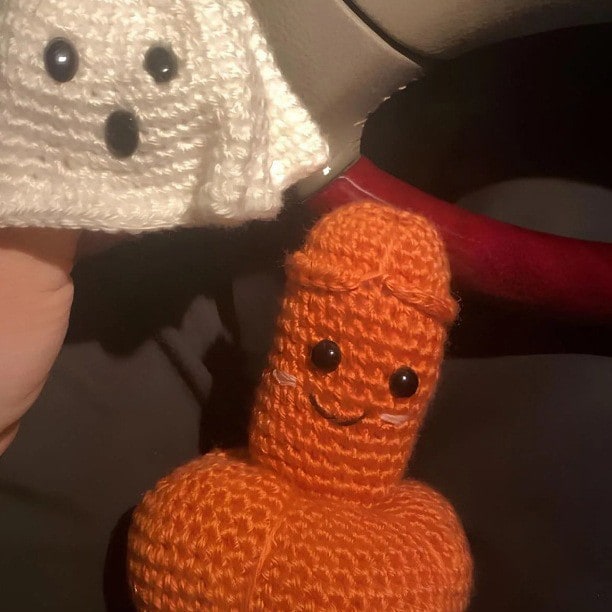 Handmade Crocheted Novelty Gag Gift with Safety Eyes and Stitched Details