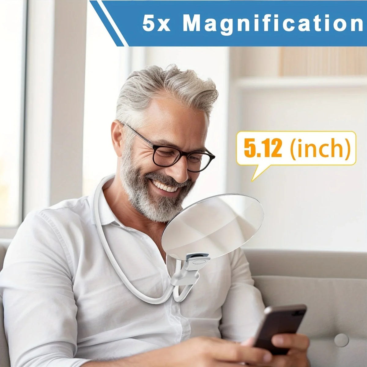 Hanging Magnifier | Large 108mm Lens & Hands-Free Neckband