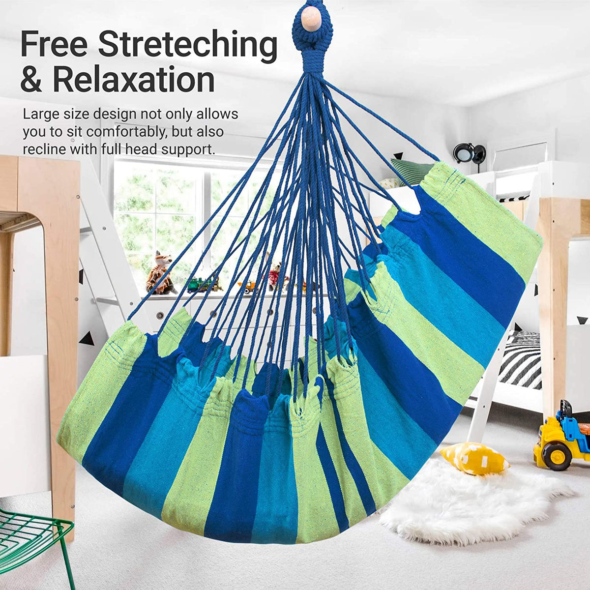 Hanging Rope Swing Chair | Premium Cotton & Macramé | 150 kg Capacity
