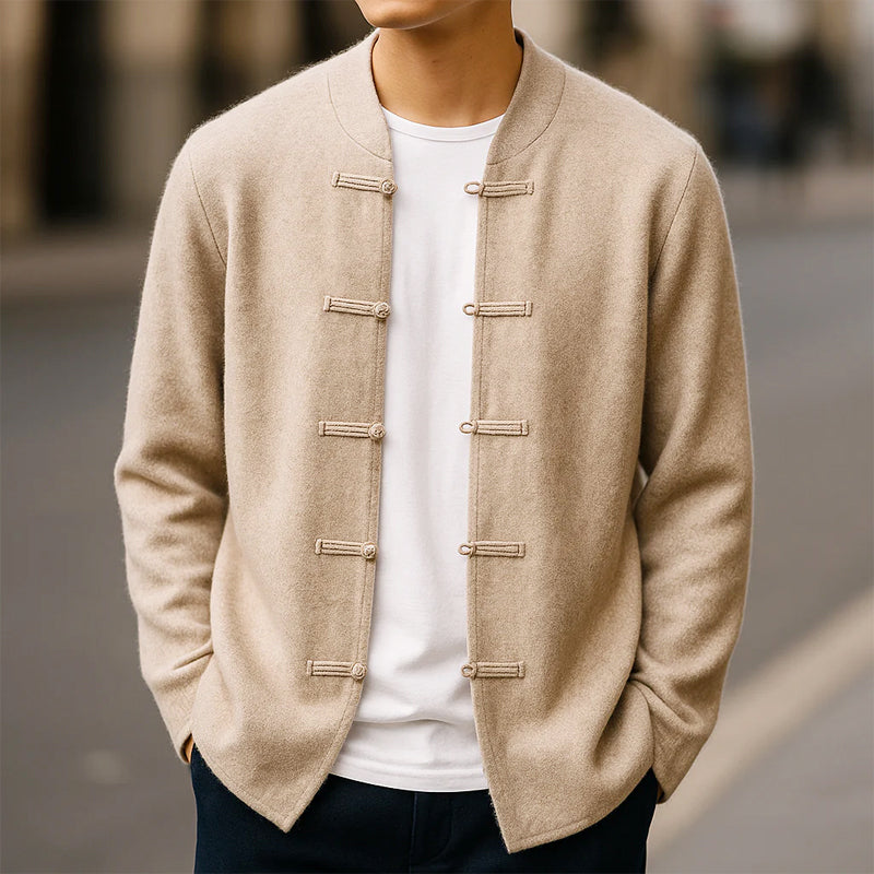 Harrison - Men's Mandarin Collar Cashmere Cardigan
