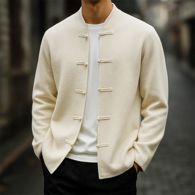 Harrison - Men's Mandarin Collar Cashmere Cardigan