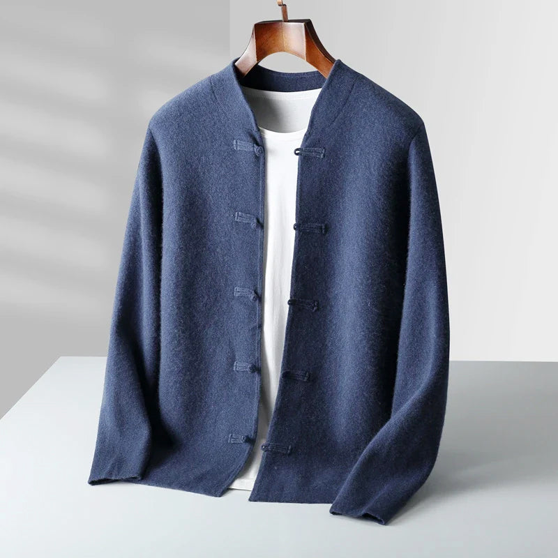 Harrison - Men's Mandarin Collar Cashmere Cardigan