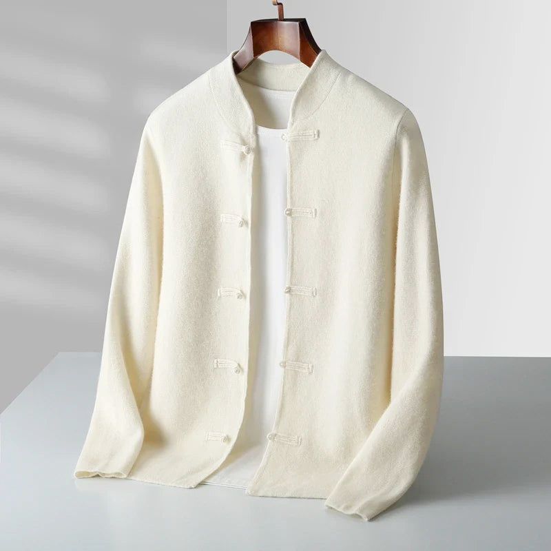 Harrison - Men's Mandarin Collar Cashmere Cardigan