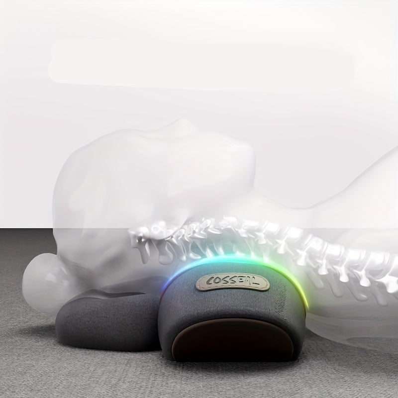 Heated Neck Pillow Stretcher and Roll with Massage Support and Cervical Traction Relief