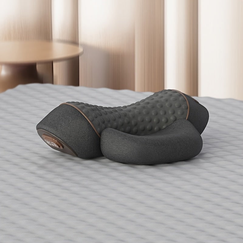 Heated Neck Pillow Stretcher and Roll with Massage Support and Cervical Traction Relief
