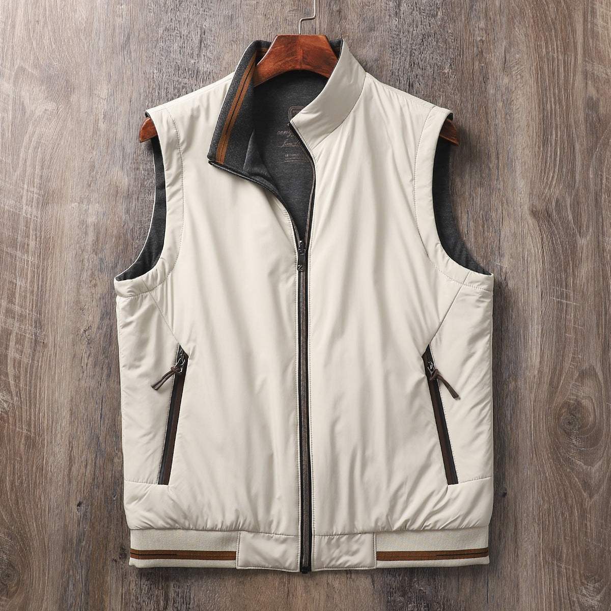 Silas | Men's Reversible Puffer Vest Stand Collar Zip Up