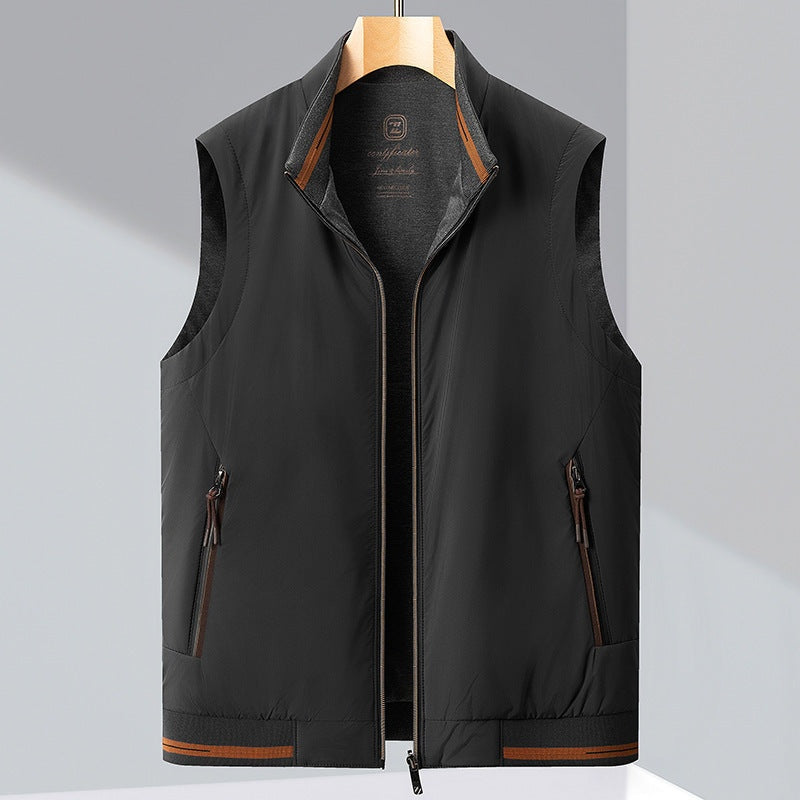 Silas | Men's Reversible Puffer Vest Stand Collar Zip Up