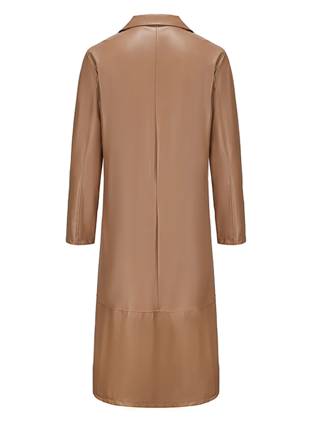 Ian | Men's Long Leather Trench Coat Lapel Collar