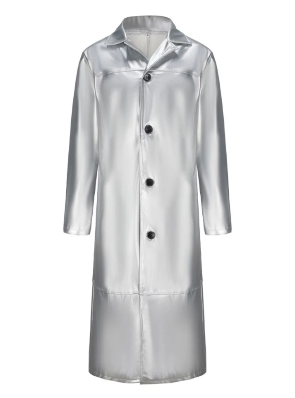 Ian | Men's Long Leather Trench Coat Lapel Collar