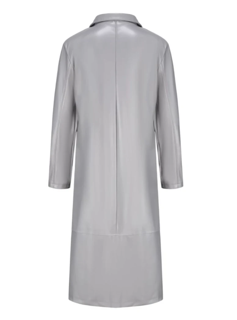 Ian | Men's Long Leather Trench Coat Lapel Collar