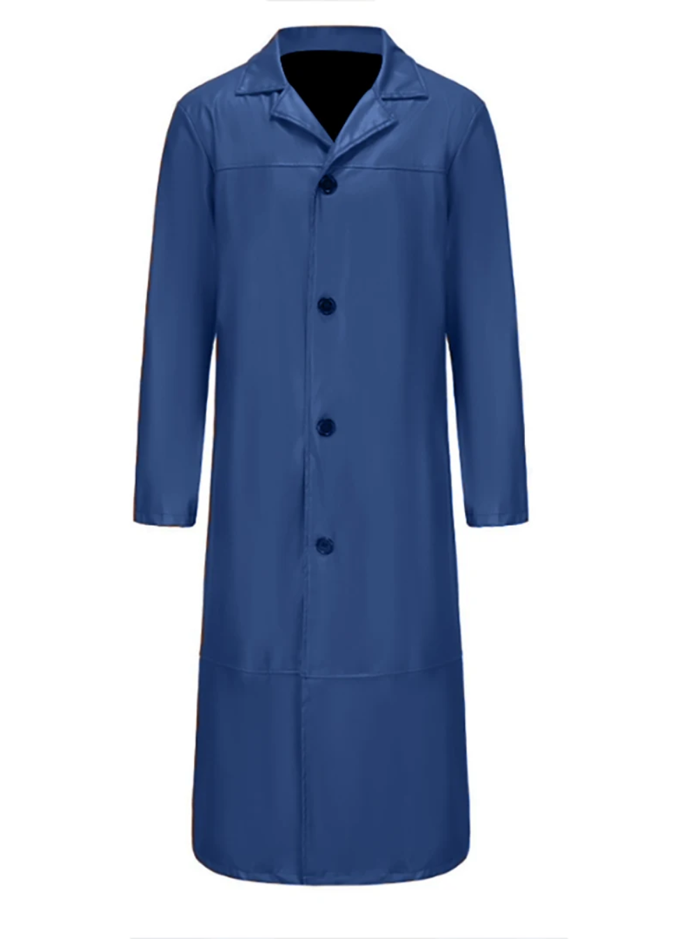 Ian | Men's Long Leather Trench Coat Lapel Collar