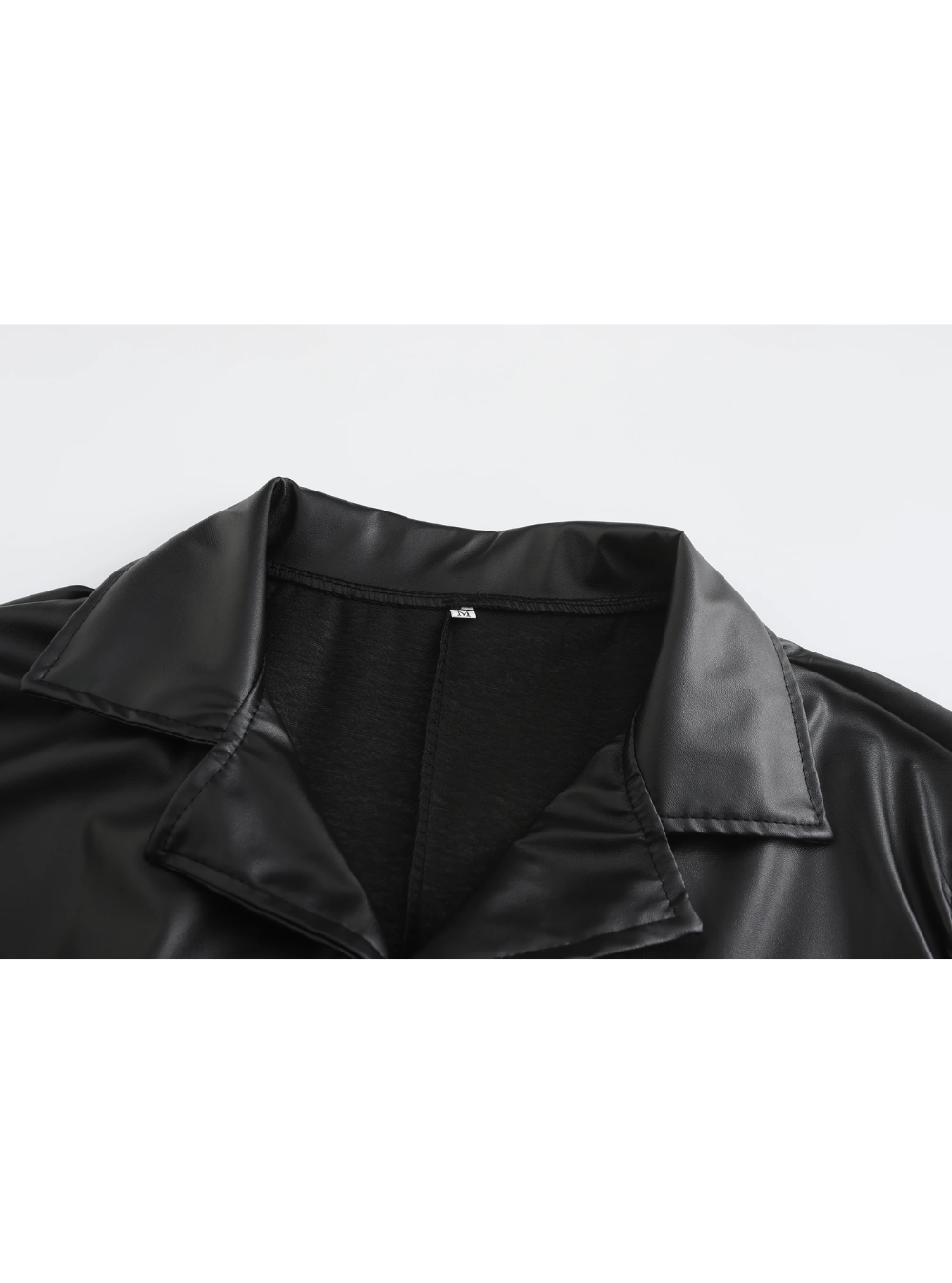 Ian | Men's Long Leather Trench Coat Lapel Collar