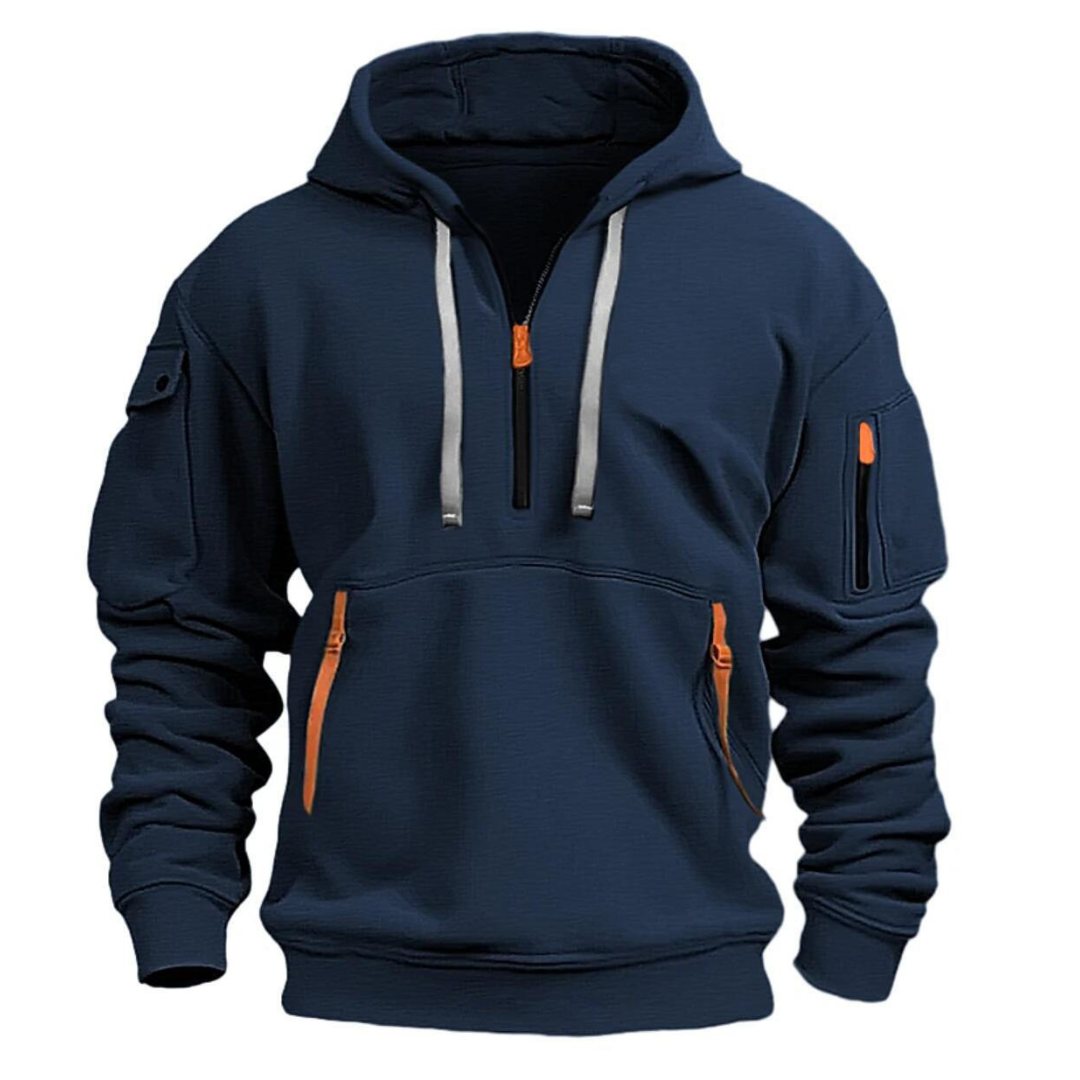 David | Men's Tactical Zip Up Hoodie Sweatshirt Multi Pocket