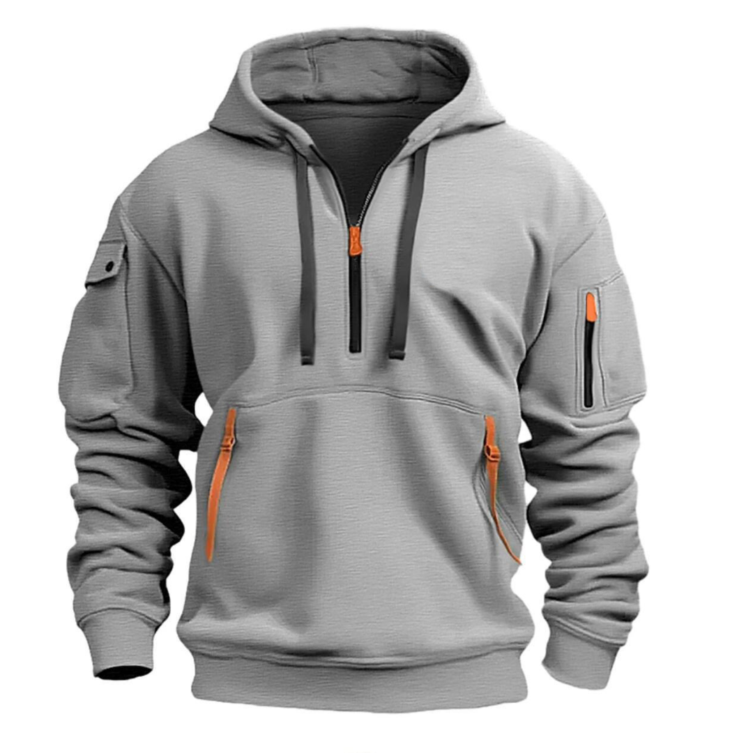David | Men's Tactical Zip Up Hoodie Sweatshirt Multi Pocket
