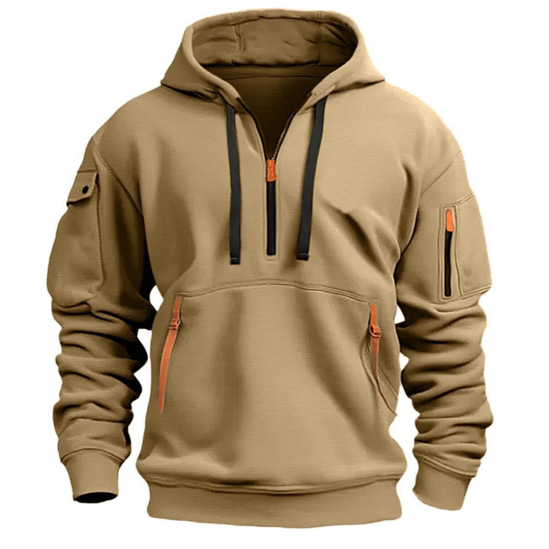 David | Men's Tactical Zip Up Hoodie Sweatshirt Multi Pocket