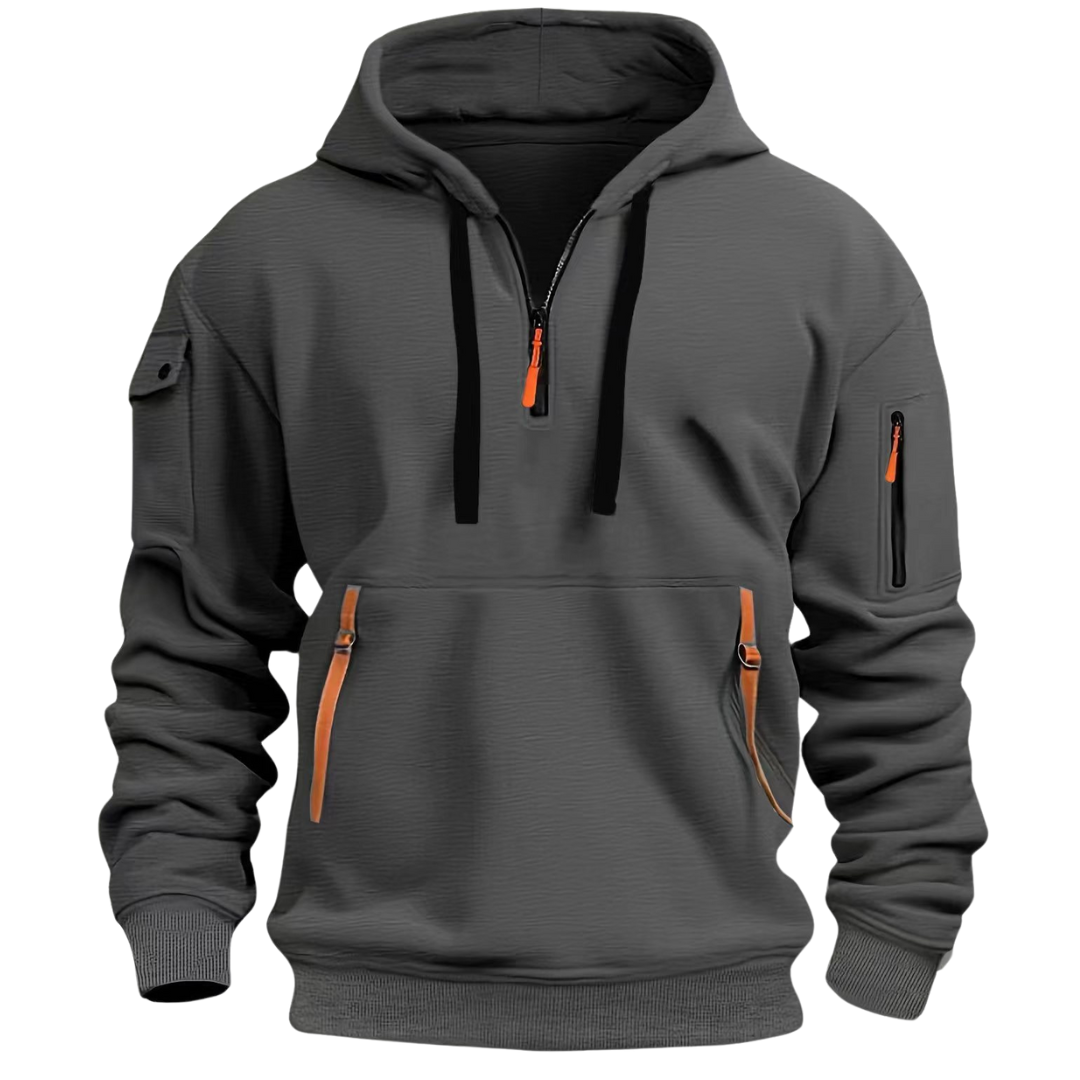 David | Men's Tactical Zip Up Hoodie Sweatshirt Multi Pocket