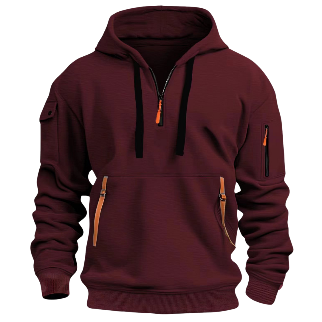 David | Men's Tactical Zip Up Hoodie Sweatshirt Multi Pocket