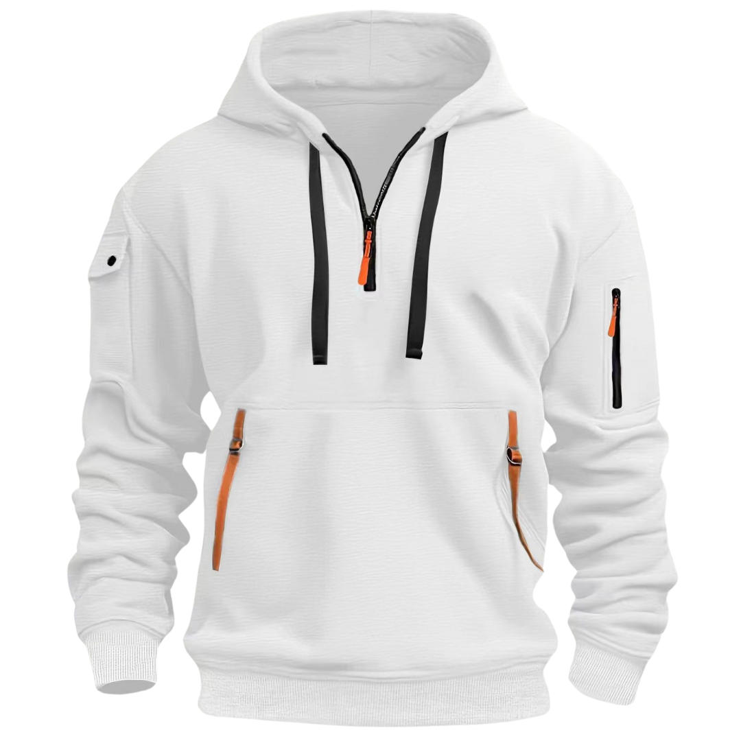David | Men's Tactical Zip Up Hoodie Sweatshirt Multi Pocket