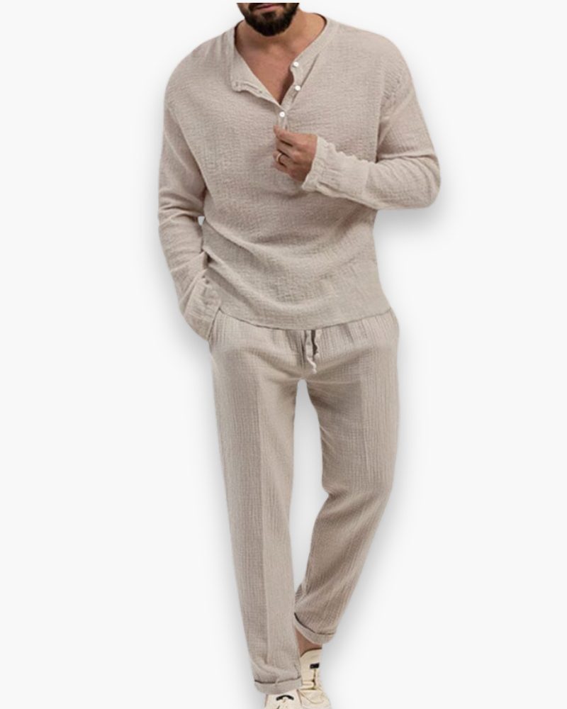 Henley Long Sleeve Set for Men