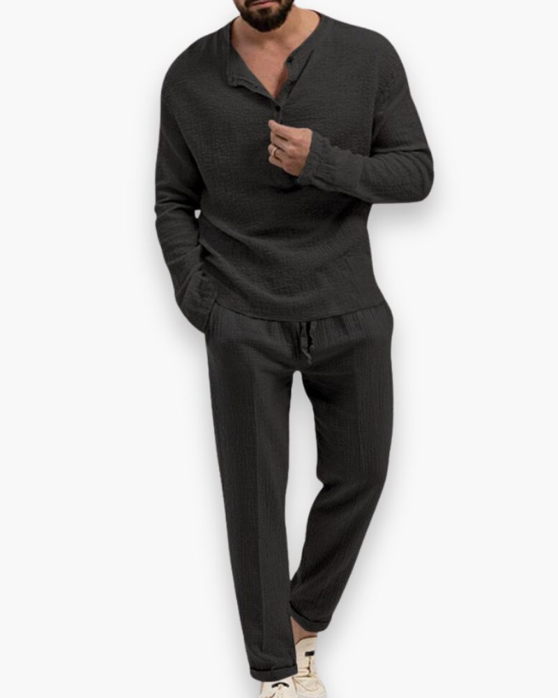 Henley Long Sleeve Set for Men