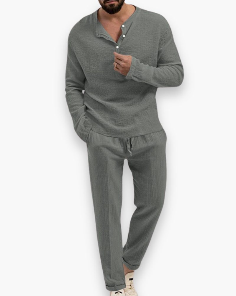 Henley Long Sleeve Set for Men