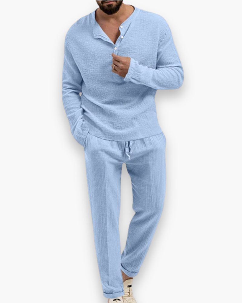 Henley Long Sleeve Set for Men