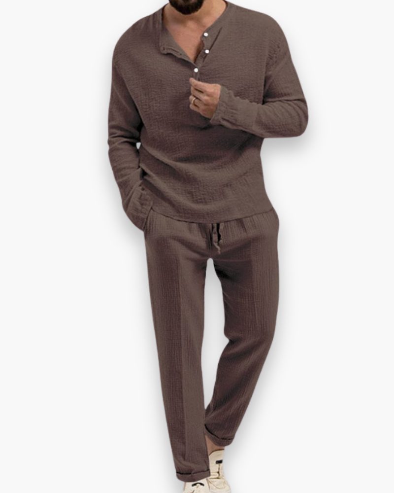Henley Long Sleeve Set for Men