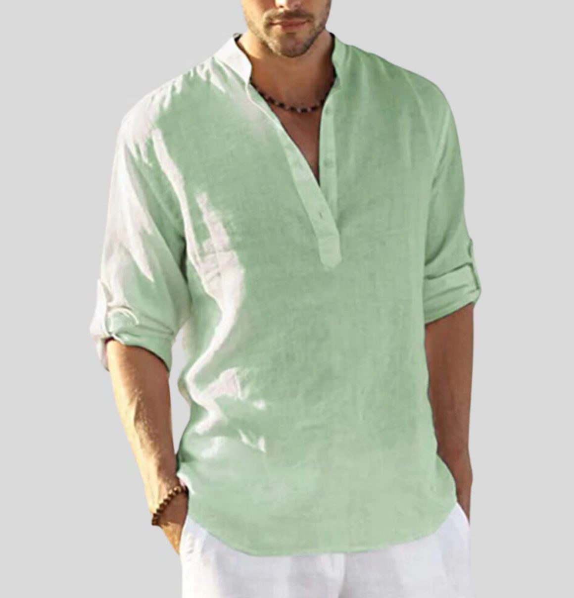 Henley Long Sleeve Shirt for Men