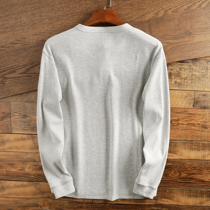 Men's Waffle Knit Long Sleeve Henley Shirt | Hayes