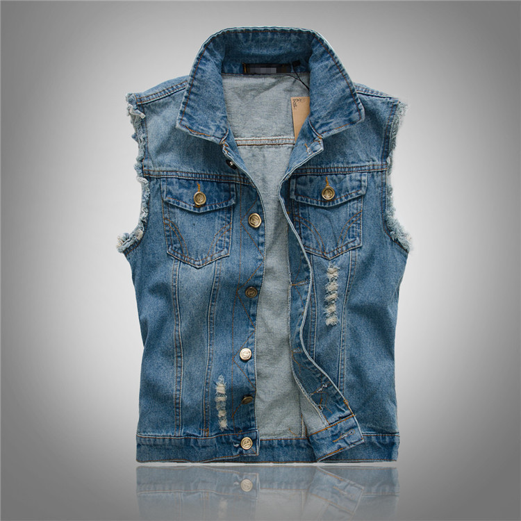 Men's | Sleeveless Denim Vest in Streetwear Look