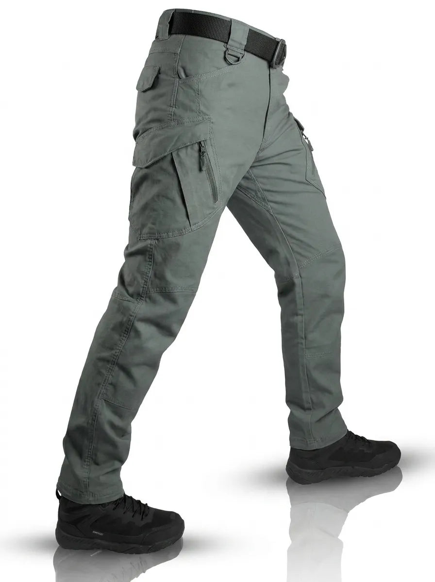 Men’s Tapered Utility Cargo Trousers – Multi-Pocket Full-Length Outdoor Pants for Hiking Travel Weekend Streetwear and Everyday Casual Wear
