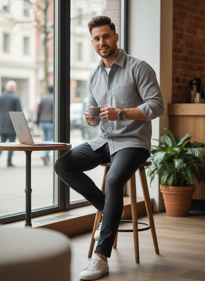 Men's Casual Shirt | Long Sleeve Button-Up