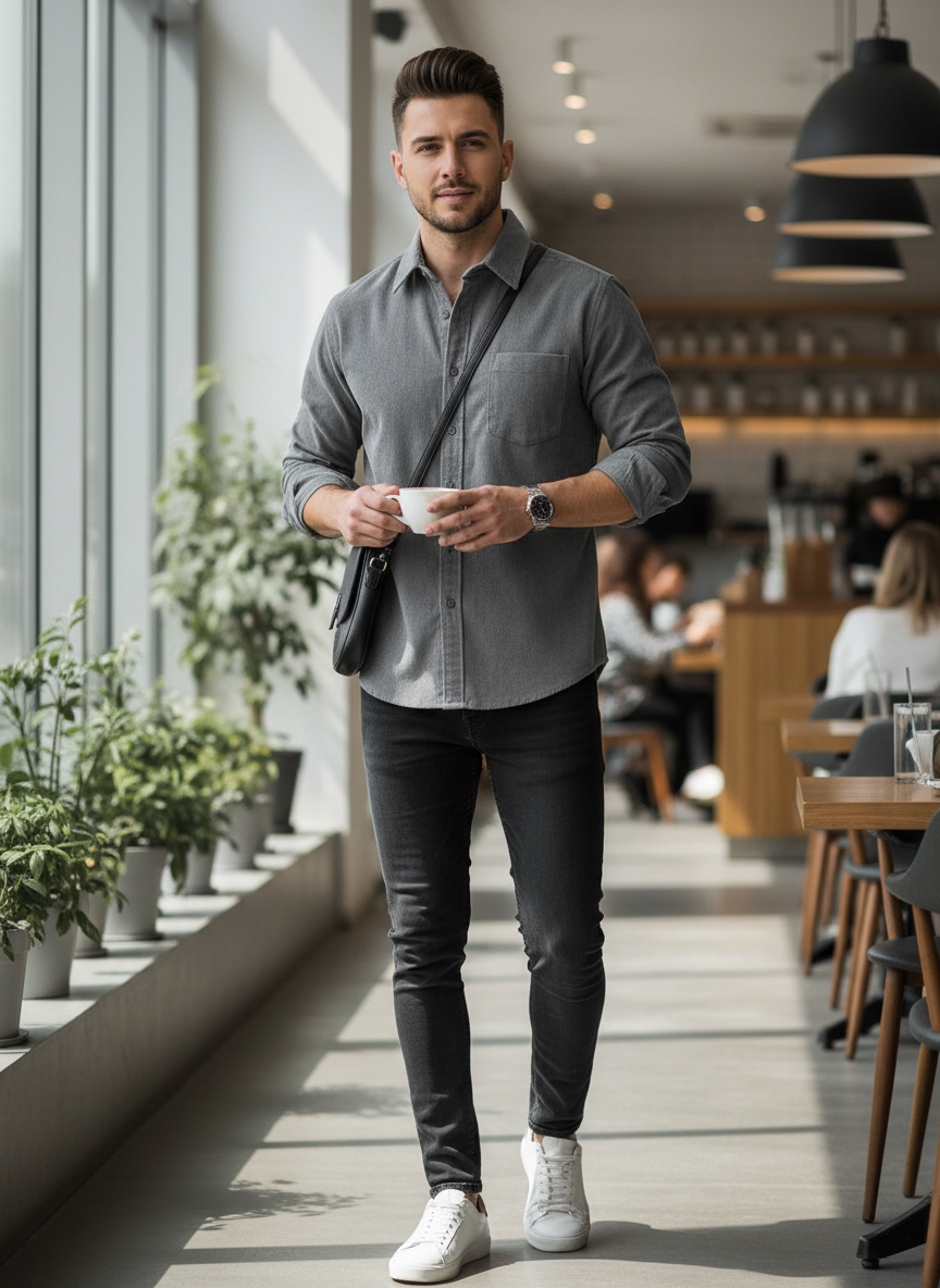 Men's Casual Shirt | Long Sleeve Button-Up